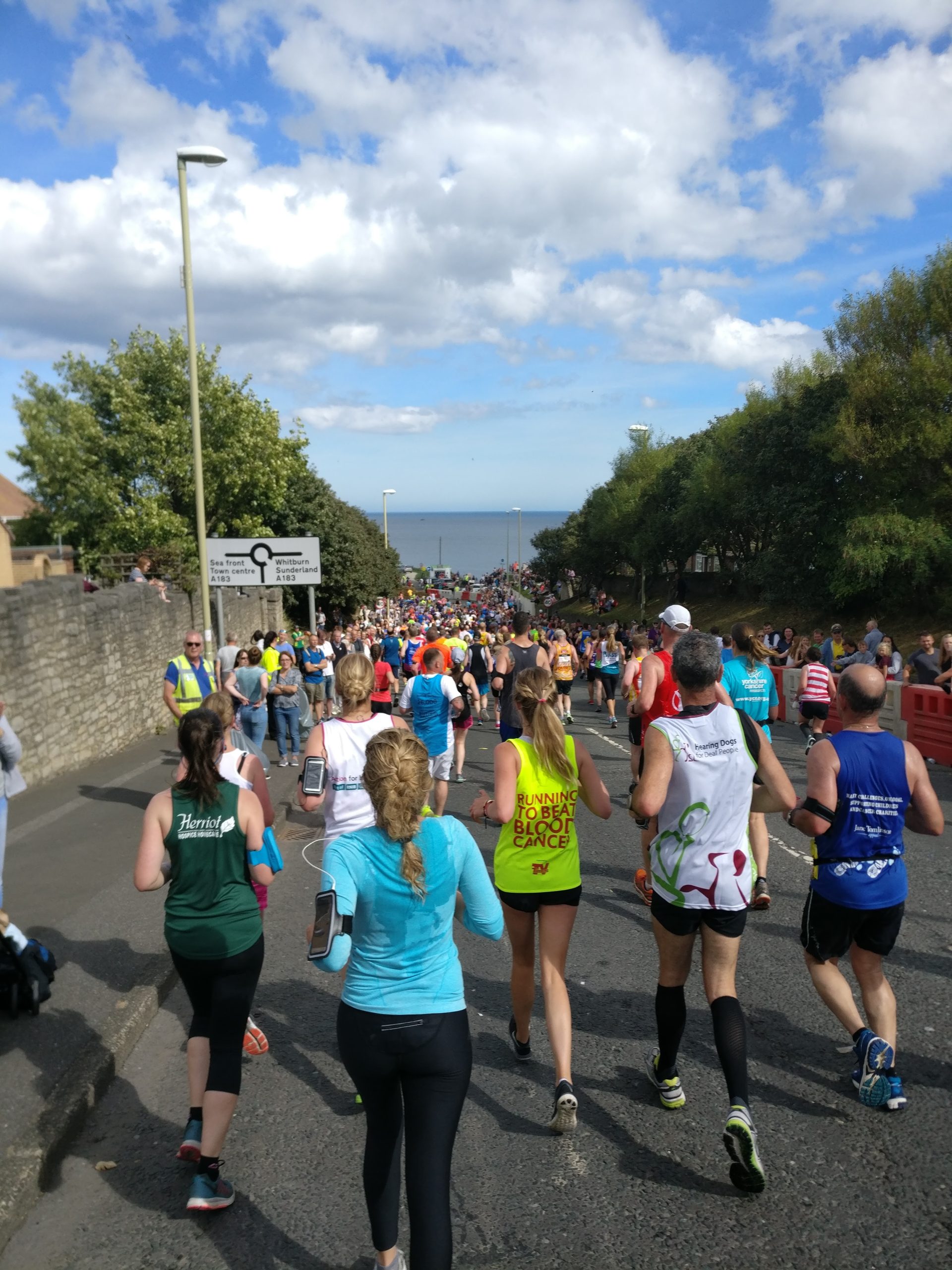 A group of runners participate in the Great North Run